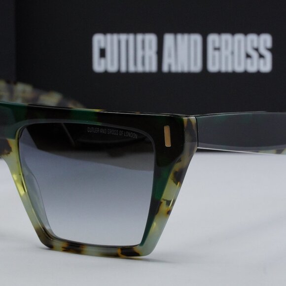Cutler and Gross CG1352S 003 Square Sunglasses - Green Havana/Grey - Picture 2 of 8